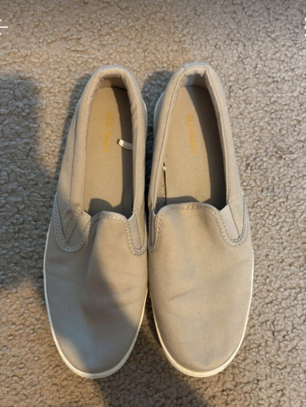 Slip-On Canvas Shoes in Beige